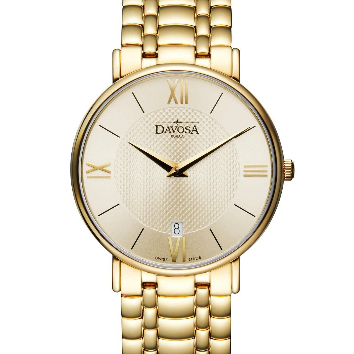 Pianos II Quartz PVD Champagne Guilloche Gold-Tone Executive Watch 16347835 Executive Davosa USA Official Distributor. Prices are Final. Tax & duties included.