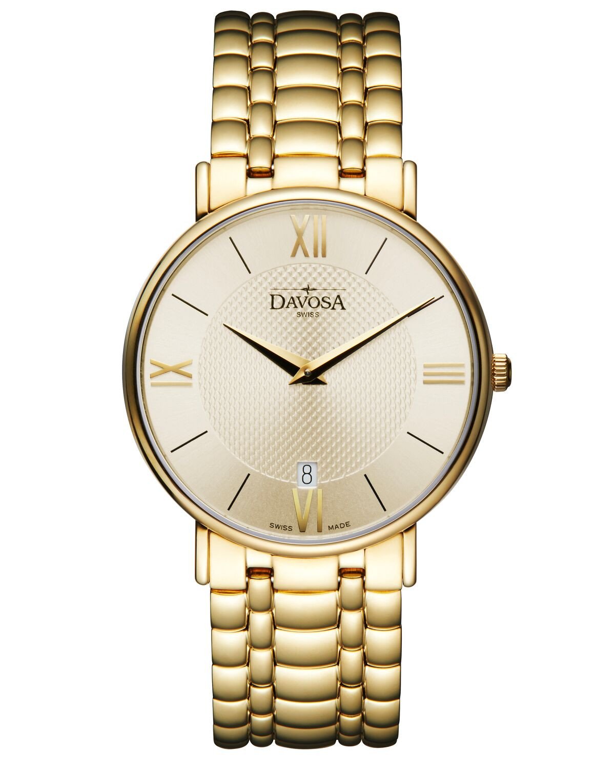 Pianos II Quartz PVD Champagne Guilloche Gold-Tone Executive Watch 16347835 Executive Davosa USA Official Distributor. Prices are Final. Tax & duties included.
