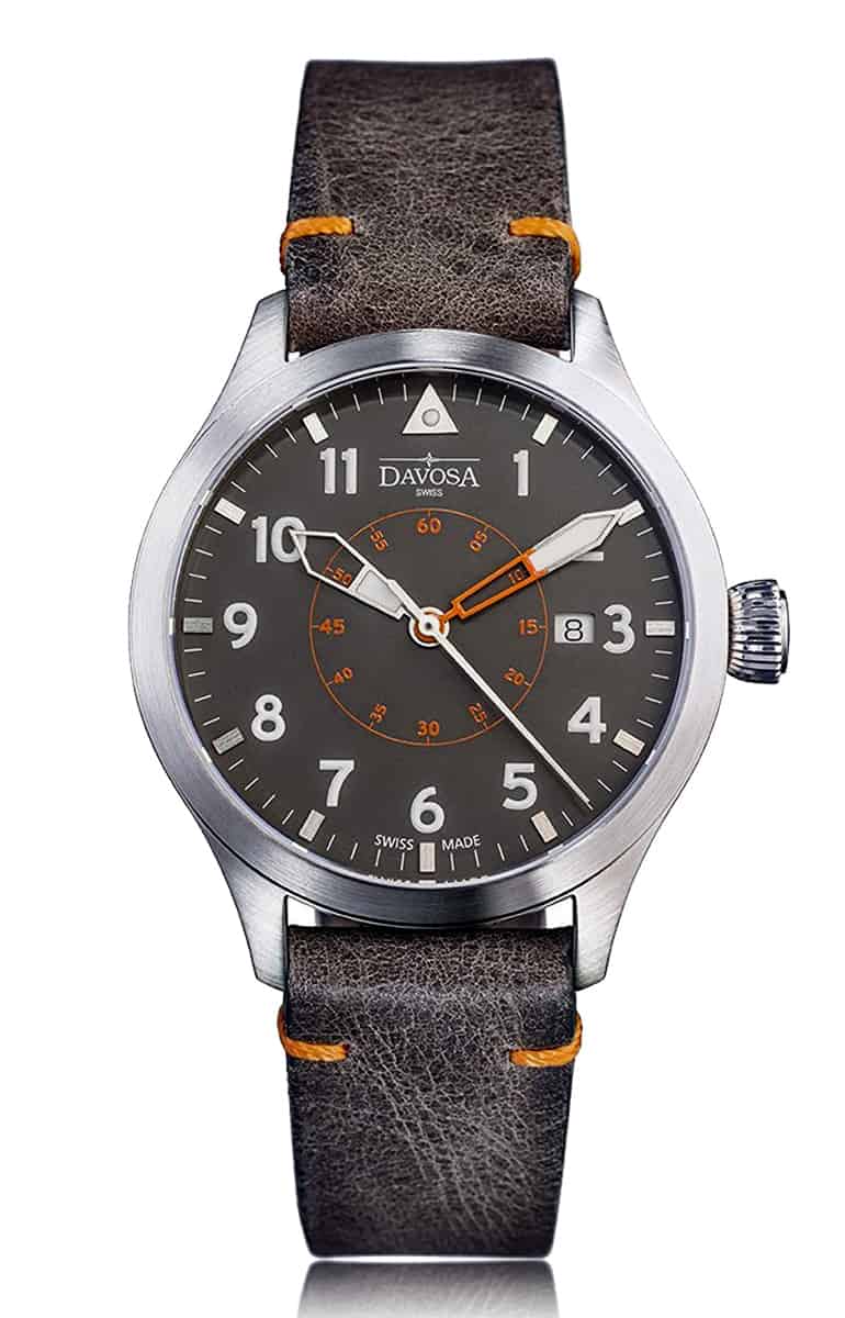 Neoteric Automatic Swiss-Made Brown Gray Pilot Watch 16156596 Pilot Davosa USA Official Distributor. Prices are Final. Tax & duties included.