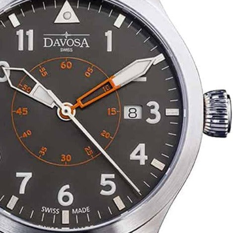 Neoteric Automatic Swiss-Made Brown Gray Pilot Watch 16156596 Pilot Davosa USA Official Distributor. Prices are Final. Tax & duties included.
