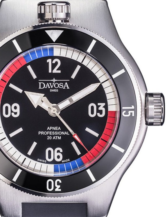 Apnea Pro Automatic Swiss-Made 200m Men's Diver Watch 16156855 Diver Davosa USA Official Distributor. Prices are Final. Tax & duties included.