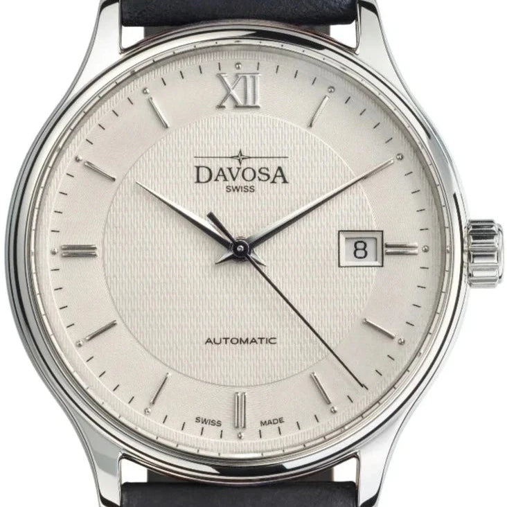 Classic Vegan Automatic Swiss-Made White Executive Watch 16145612V Classic Davosa USA Official Distributor. Prices are Final. Tax & duties included. 40mm White Leather