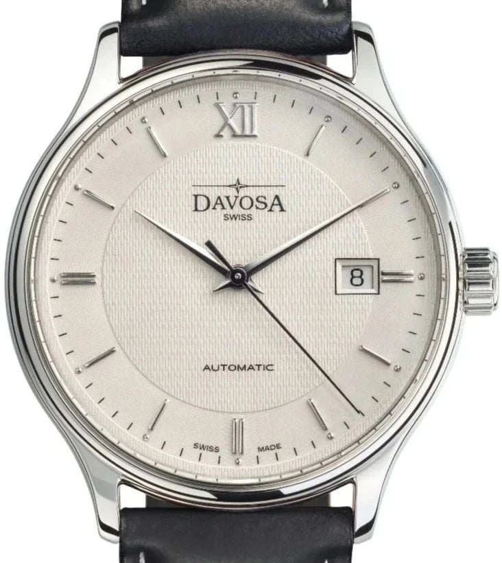 Classic Vegan Automatic Swiss-Made White Executive Watch 16145612V Classic Davosa USA Official Distributor. Prices are Final. Tax & duties included. 40mm White Leather
