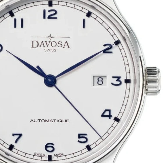 Classic Vegan Automatic Swiss-Made White Navy Blue Executive Watch 16145615v Executive Davosa USA Official Distributor. Prices are Final. Tax & duties included.