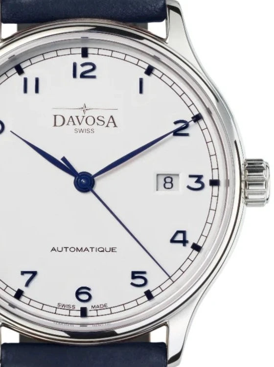 Classic Vegan Automatic Swiss-Made White Navy Blue Executive Watch 16145615v Executive Davosa USA Official Distributor. Prices are Final. Tax & duties included.
