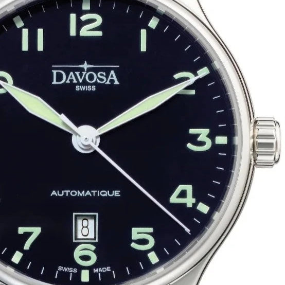 Classic Vegan Automatic Swiss-Made Blue Black Executive Watch 16145651 Classic Davosa USA Official Distributor. Prices are Final. Tax & duties included.