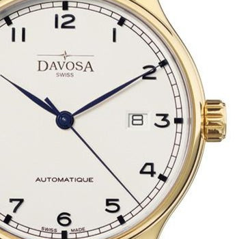 Classic Vegan Automatic Swiss-Made White Gold Executive Dress Watch 16146415V Classic Davosa USA Official Distributor. Prices are Final. Tax & duties included.