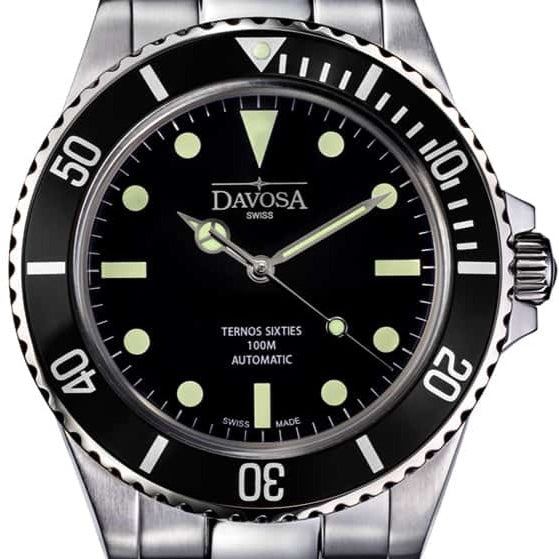 Ternos Sixties Automatic 100m Black Diving Watch 16152550 Diver Davosa USA Official Distributor. Prices are Final. Tax & duties included.