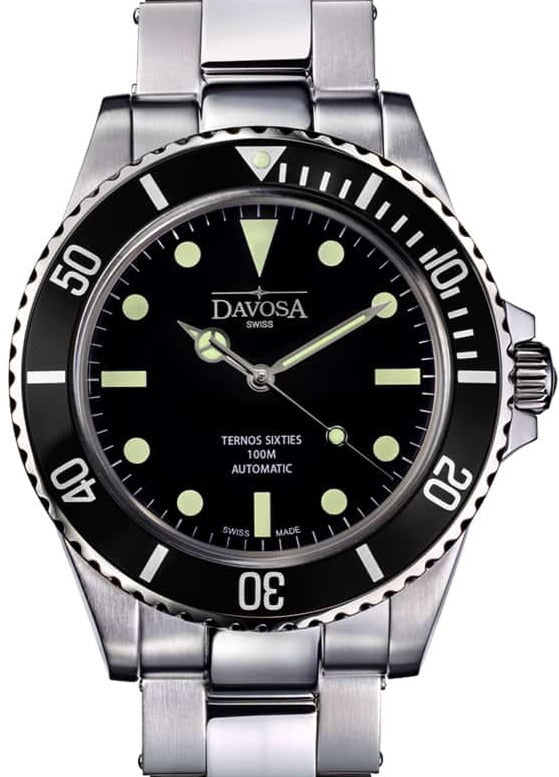 Ternos Sixties Automatic 100m Black Diving Watch 16152550 Diver Davosa USA Official Distributor. Prices are Final. Tax & duties included.