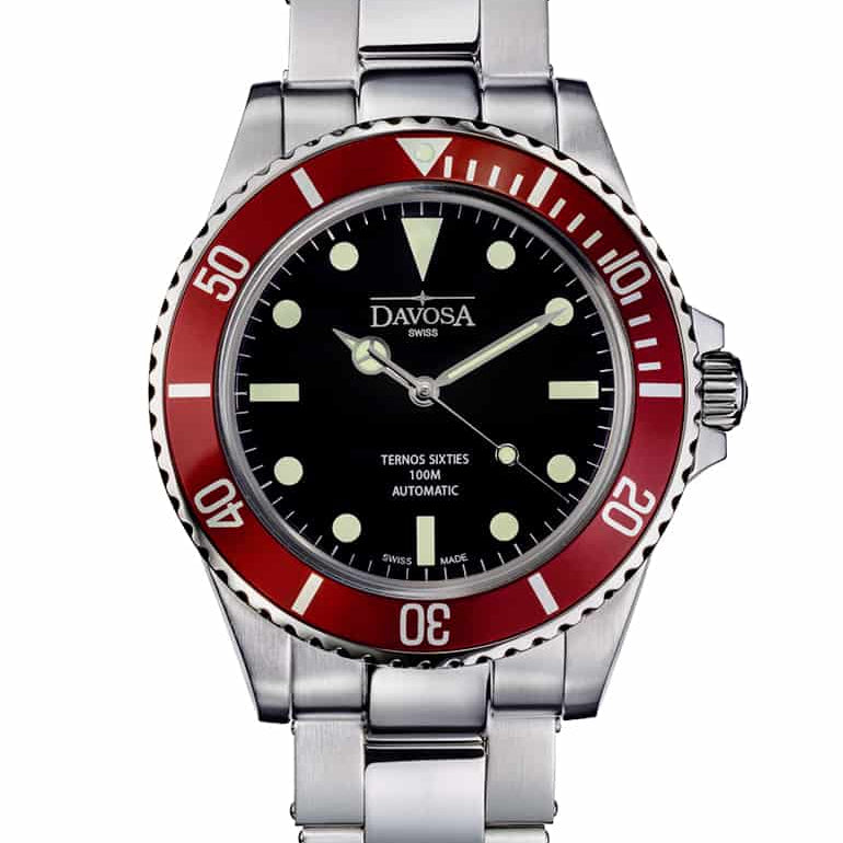 Ternos Sixties Automatic 100m Black Burgundy Diving Watch 16152560 Diver Davosa USA Official Distributor. Prices are Final. Tax & duties included.