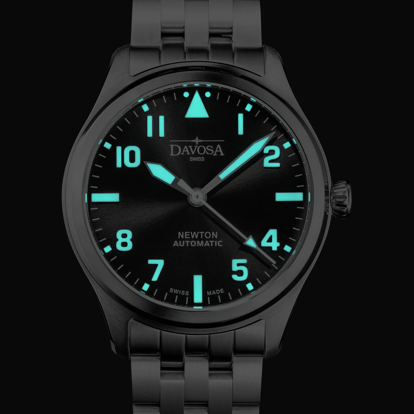 Newton Automatic 40mm Black Pilot Watch 16153050 Pilot Davosa USA Official Distributor. Prices are Final. Tax & duties included.