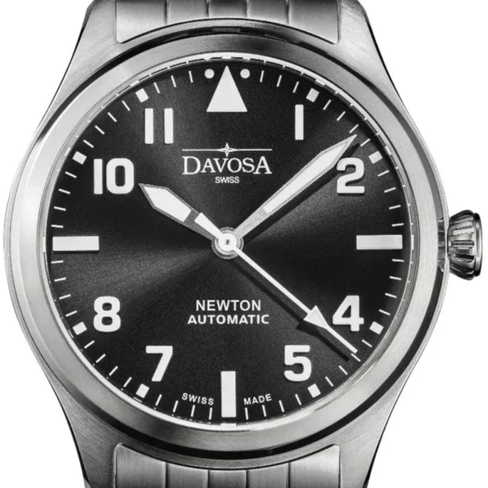 Newton Pilot Automatic 40mm Black Pilot Watch Pilot DAVOSA Swiss