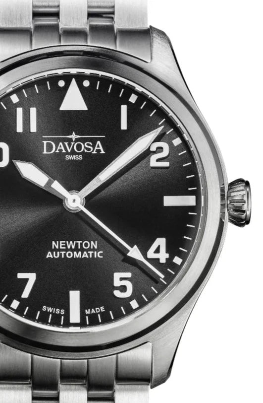 Newton Automatic 40mm Black Pilot Watch 16153050 Pilot Davosa USA Official Distributor. Prices are Final. Tax & duties included.