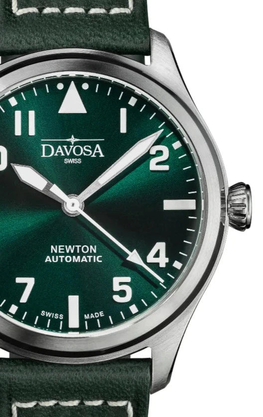 Newton Automatic 40mm Green Green Pilot Watch 16153075 Pilot Davosa USA Official Distributor. Prices are Final. Tax & duties included.