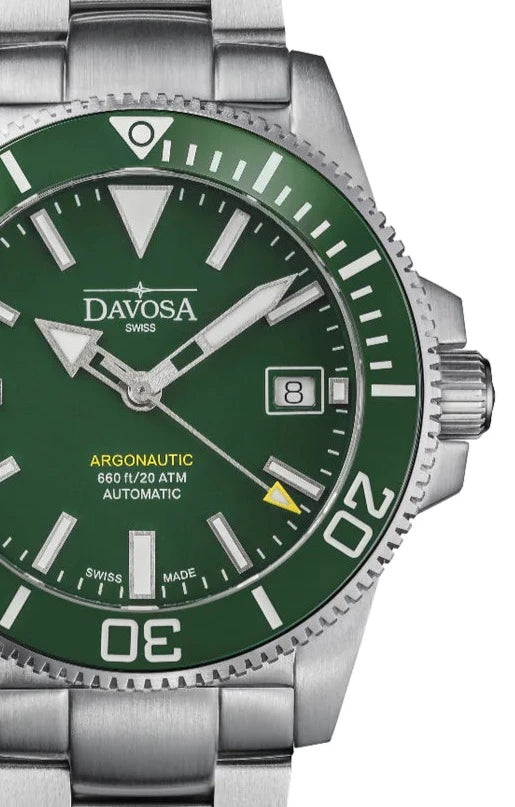 Argonautic 39 Automatic 200m Green Men's Diver Watch 16153270 Diver Davosa USA Official Distributor. Prices are Final. Tax & duties included.