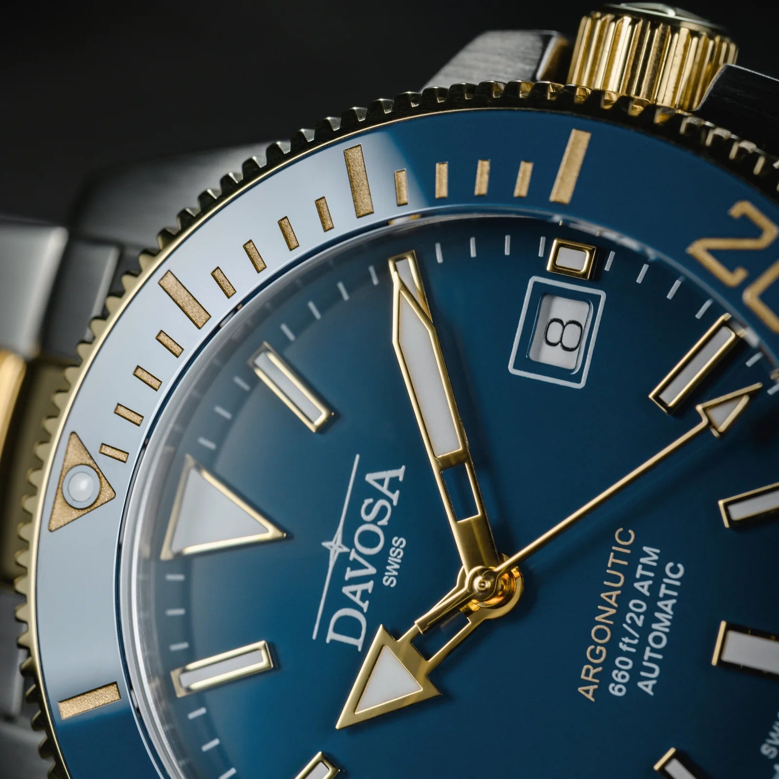 Argonautic 39 Automatic 200m Blue Gold Men's Diver Watch 16153340 Diver Davosa USA Official Distributor. Prices are Final. Tax & duties included.