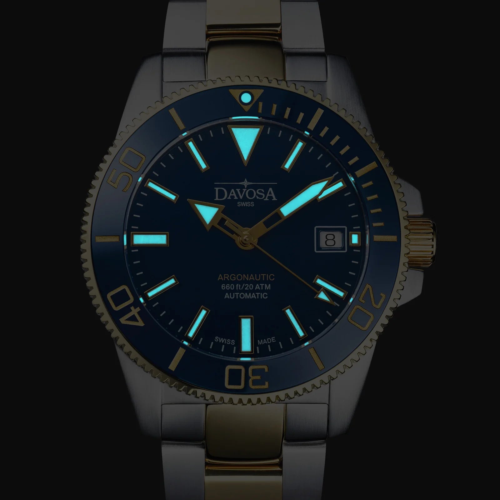 Argonautic 39 Automatic 200m Blue Gold Men's Diver Watch 16153340 Diver Davosa USA Official Distributor. Prices are Final. Tax & duties included.