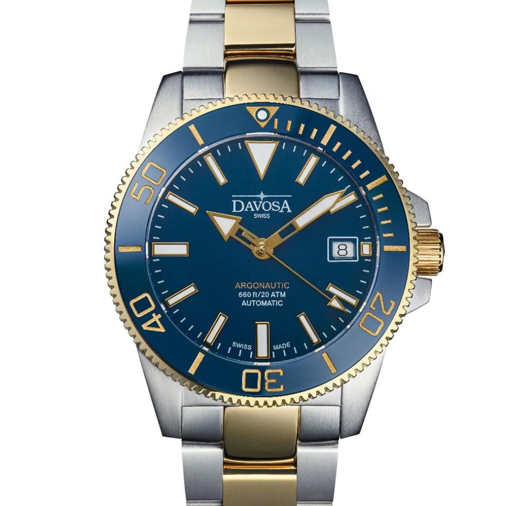 Argonautic 39 Automatic 200m Blue Gold Men's Diver Watch 16153340 Diver Davosa USA Official Distributor. Prices are Final. Tax & duties included.