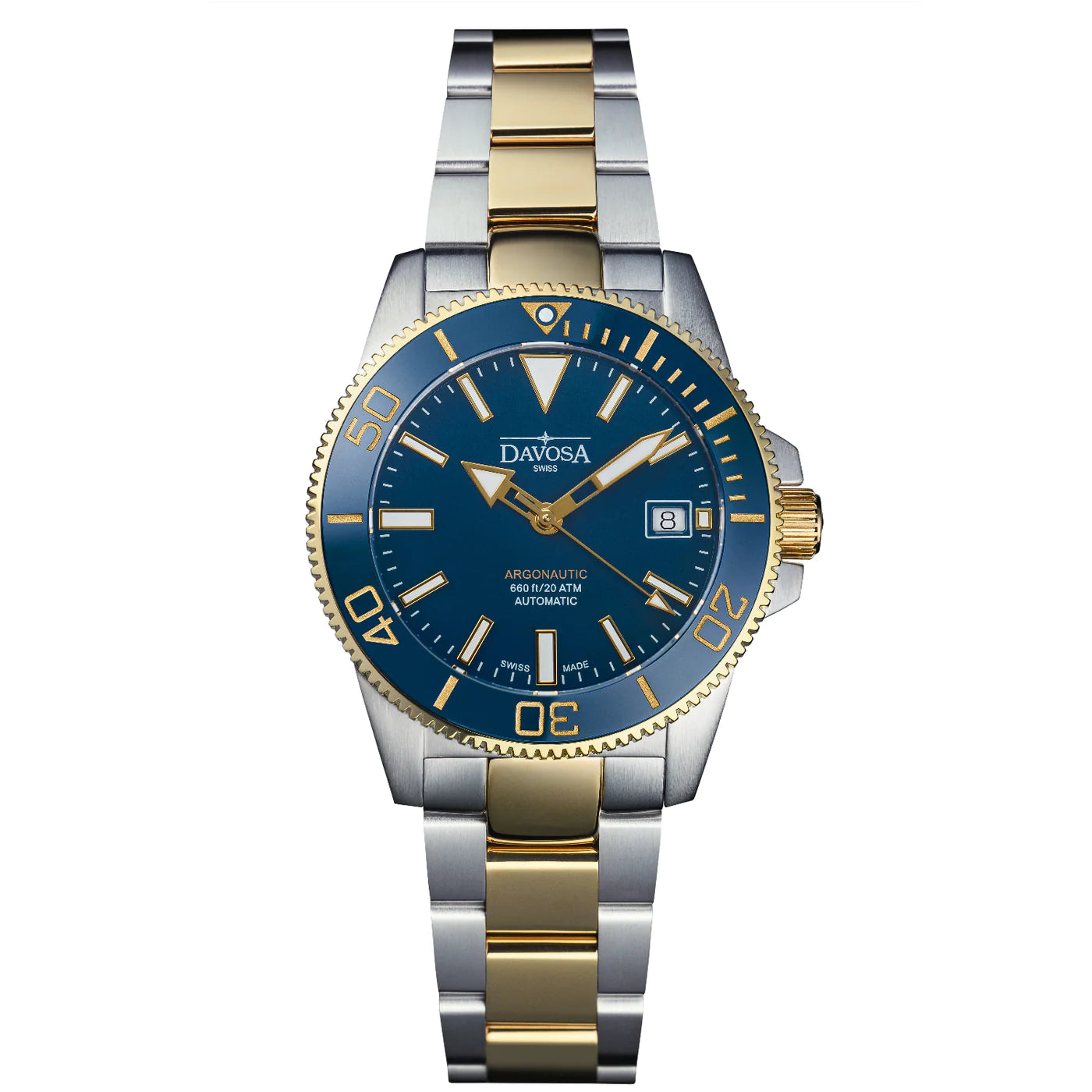 Argonautic 39 Automatic 200m Blue Gold Men's Diver Watch 16153340 Diver Davosa USA Official Distributor. Prices are Final. Tax & duties included.