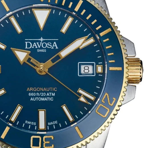 Argonautic 39 Automatic 200m Blue Gold Men's Diver Watch 16153340 Diver Davosa USA Official Distributor. Prices are Final. Tax & duties included.