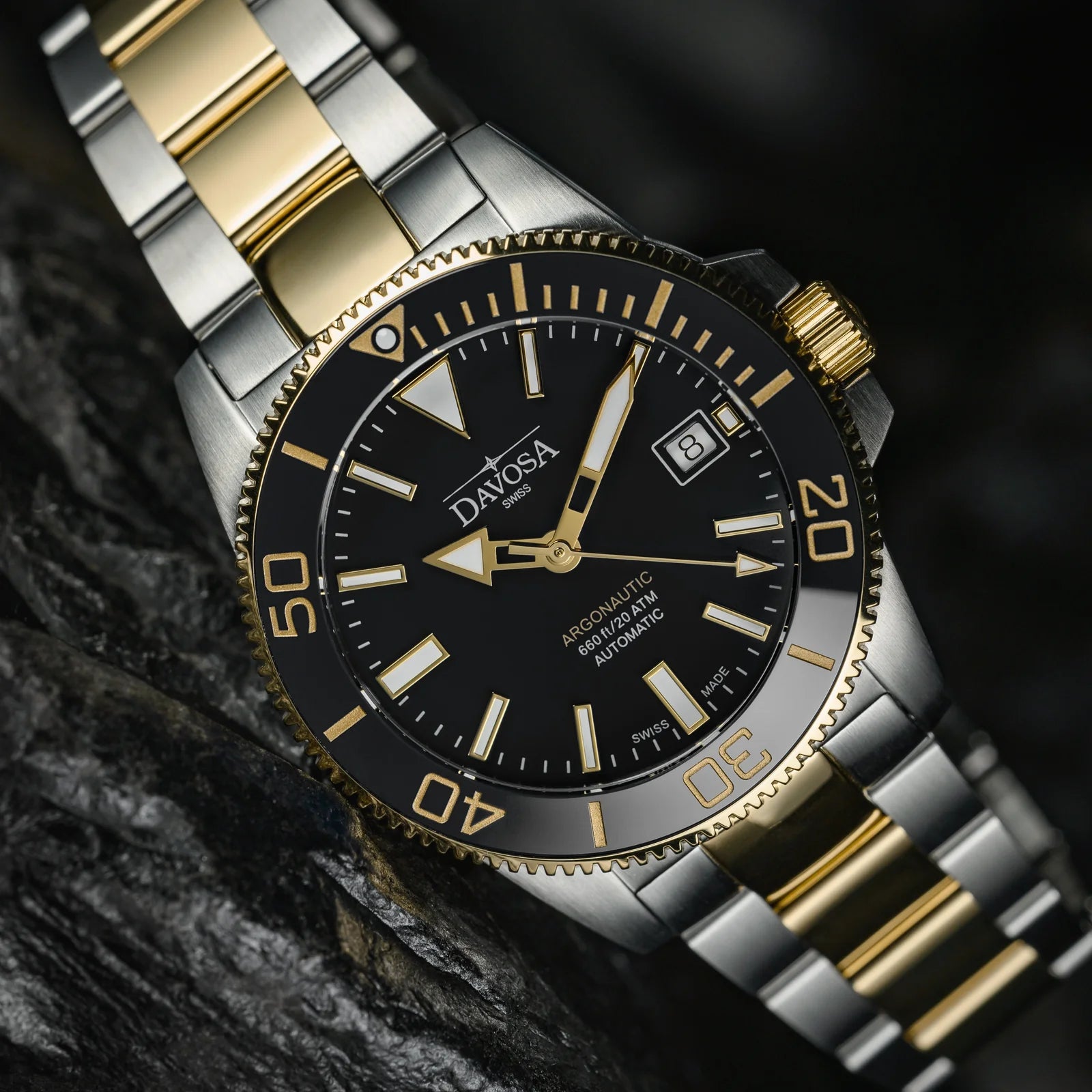 Argonautic 39 Automatic 200m Black Gold Men's Diver Watch 16153350 Diver Davosa USA Official Distributor. Prices are Final. Tax & duties included.