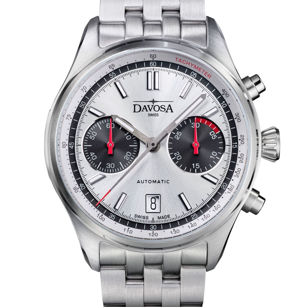 Newton Pilot Rally Chronograph 42mm Silver Limited Edition Pilot DAVOSA Swiss