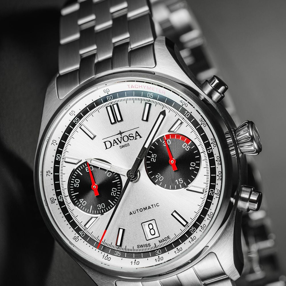 Newton Automatic Chronograph Silver Pilot Rally Watch 16153610 Limited Edition Pilot Davosa USA Official Distributor. Prices are Final. Tax & duties included.