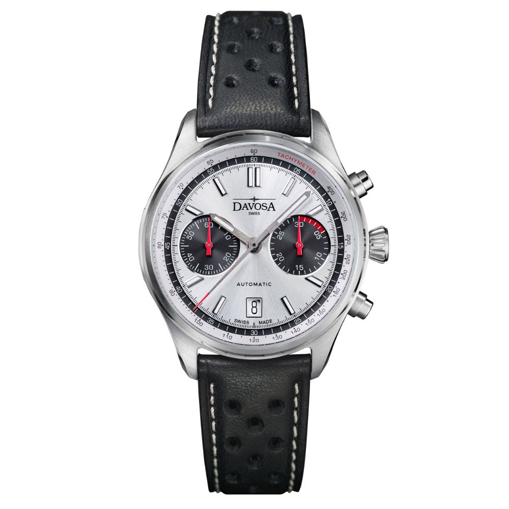 Newton Automatic Chronograph Silver Black Pilot Rally Watch 16153615 Limited Edition Pilot Davosa USA Official Distributor. Prices are Final. Tax & duties included.