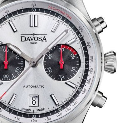 Newton Automatic Chronograph Silver Black Pilot Rally Watch 16153615 Limited Edition Pilot Davosa USA Official Distributor. Prices are Final. Tax & duties included.