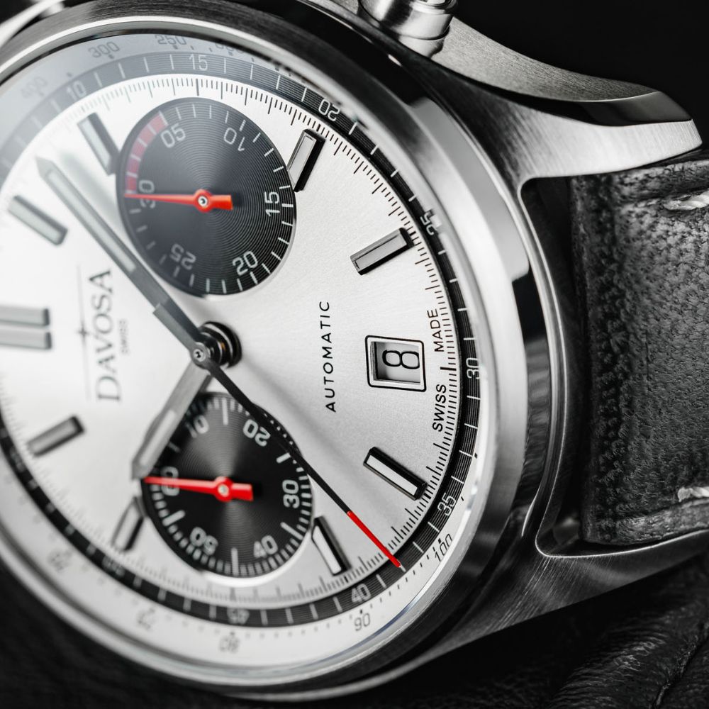 Newton Automatic Chronograph Silver Black Pilot Rally Watch 16153615 Limited Edition Pilot Davosa USA Official Distributor. Prices are Final. Tax & duties included.