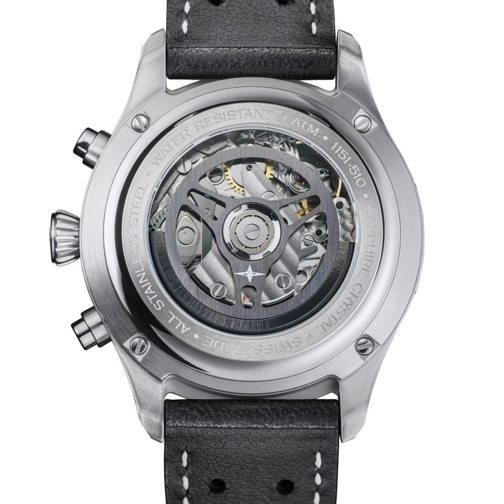 Newton Automatic Chronograph Silver Black Pilot Rally Watch 16153615 Limited Edition Pilot Davosa USA Official Distributor. Prices are Final. Tax & duties included.