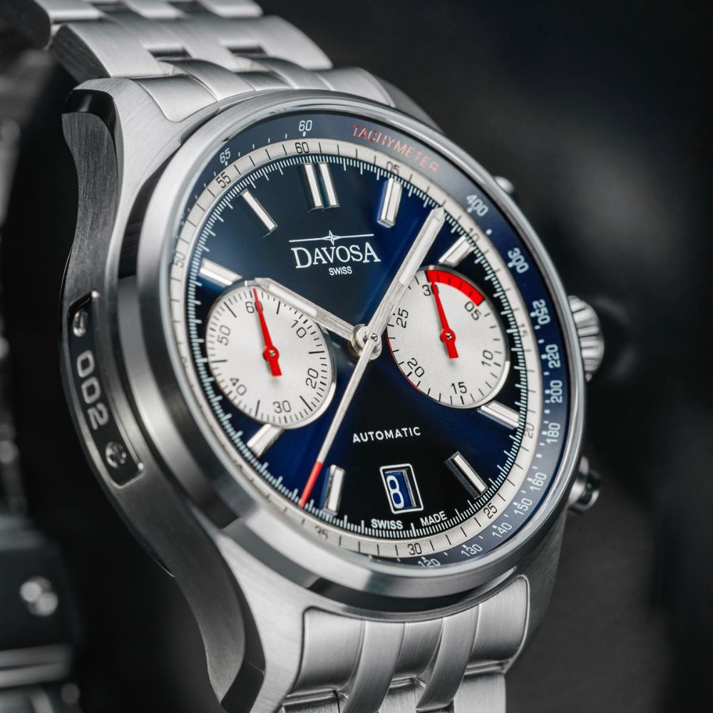 Newton Pilot Rally Chronograph 42mm Blue Limited Edition Pilot DAVOSA Swiss
