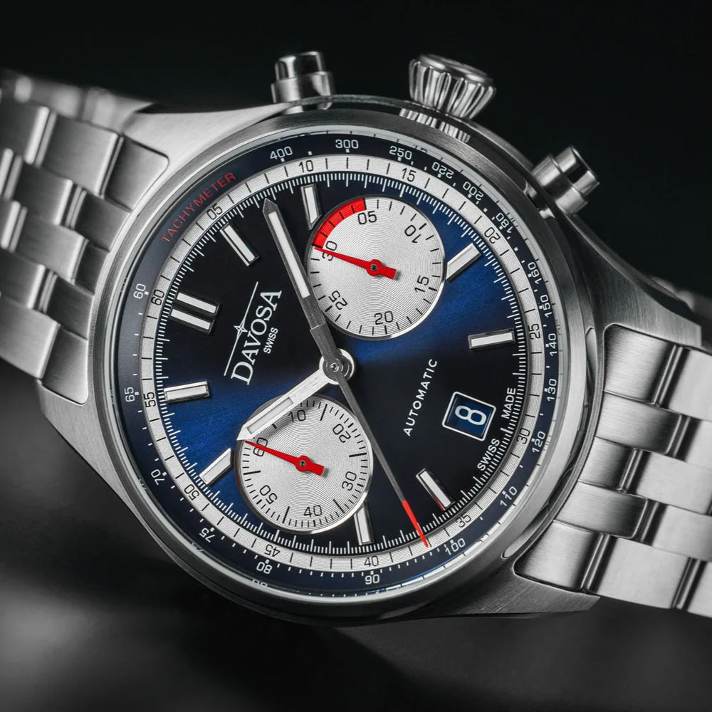 (Replace) Newton Automatic Chronograph Blue Pilot Rally Watch 16153640 Limited Edition Pilot Davosa USA Official Distributor. Prices are Final. Tax & duties included.
