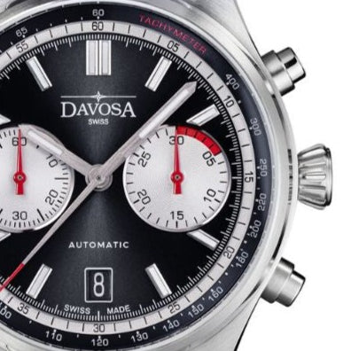 Newton Automatic Chronograph Black Pilot Rally Watch 161.536.50 Limited Edition Pilot Davosa USA Official Distributor. Prices are Final. Tax & duties included. 42mm Black-White PentaLink