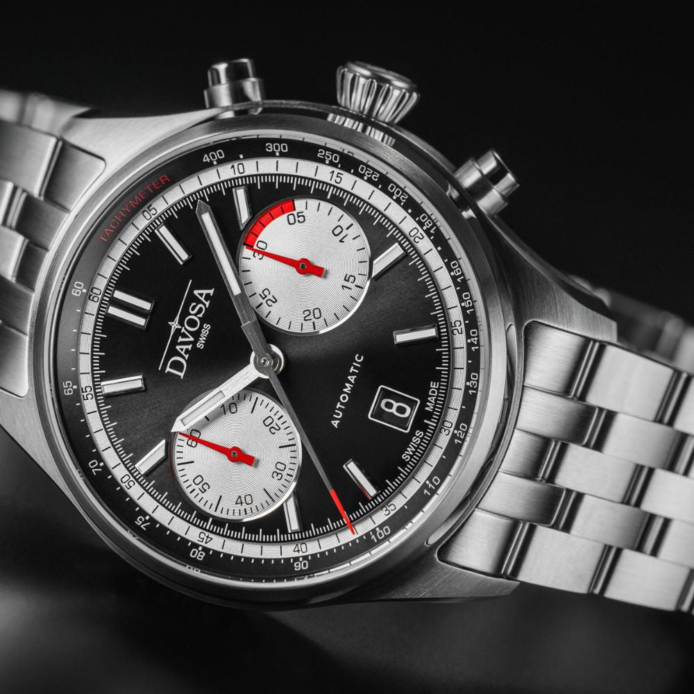 Newton Automatic Chronograph Black Pilot Rally Watch 161.536.50 Limited Edition Pilot Davosa USA Official Distributor. Prices are Final. Tax & duties included.