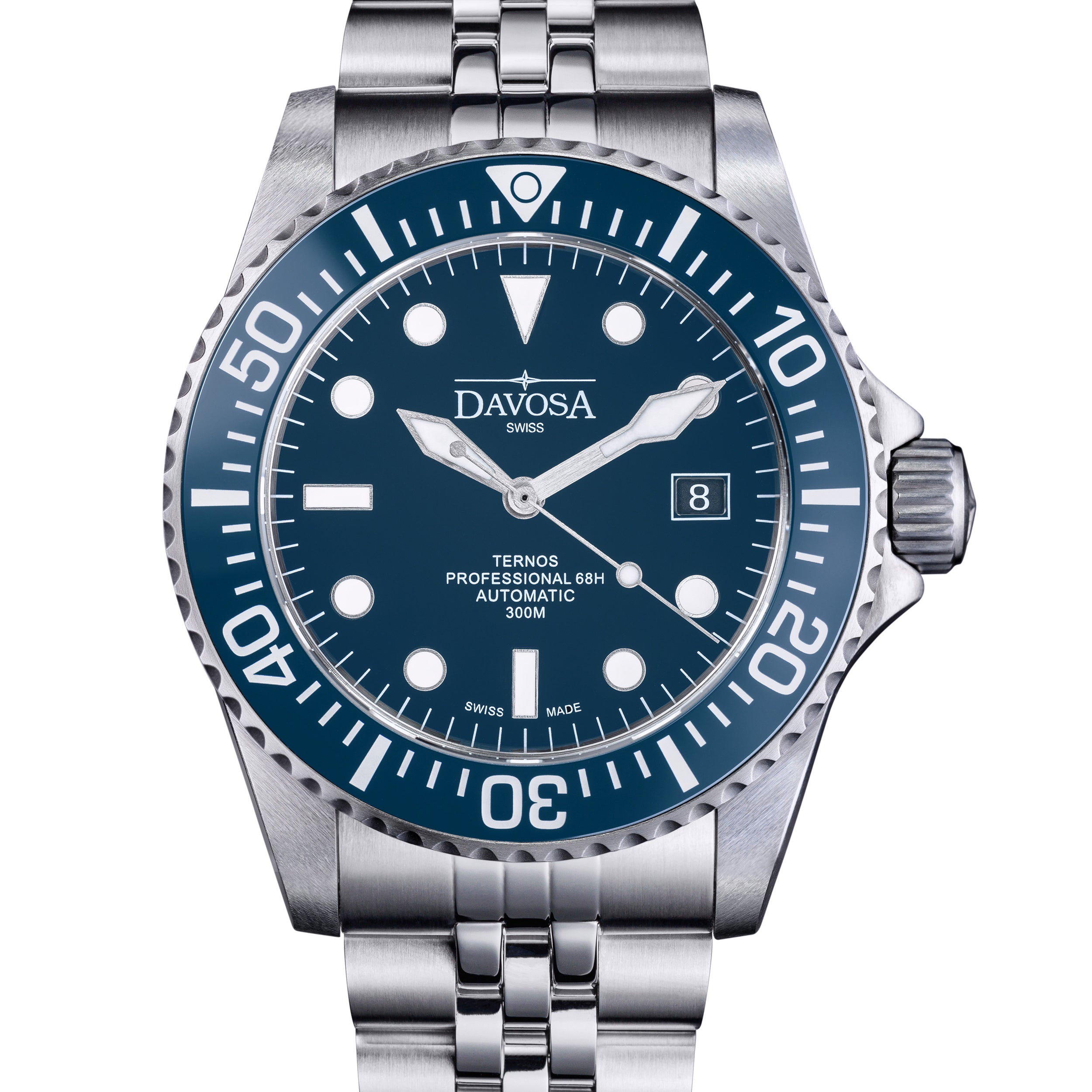 Ternos Professional 68h Automatic 300m Blue on Blue face Diving Watch 16153809 Pentalink Diver Davosa USA Official Distributor. Prices are Final. Tax & duties included.