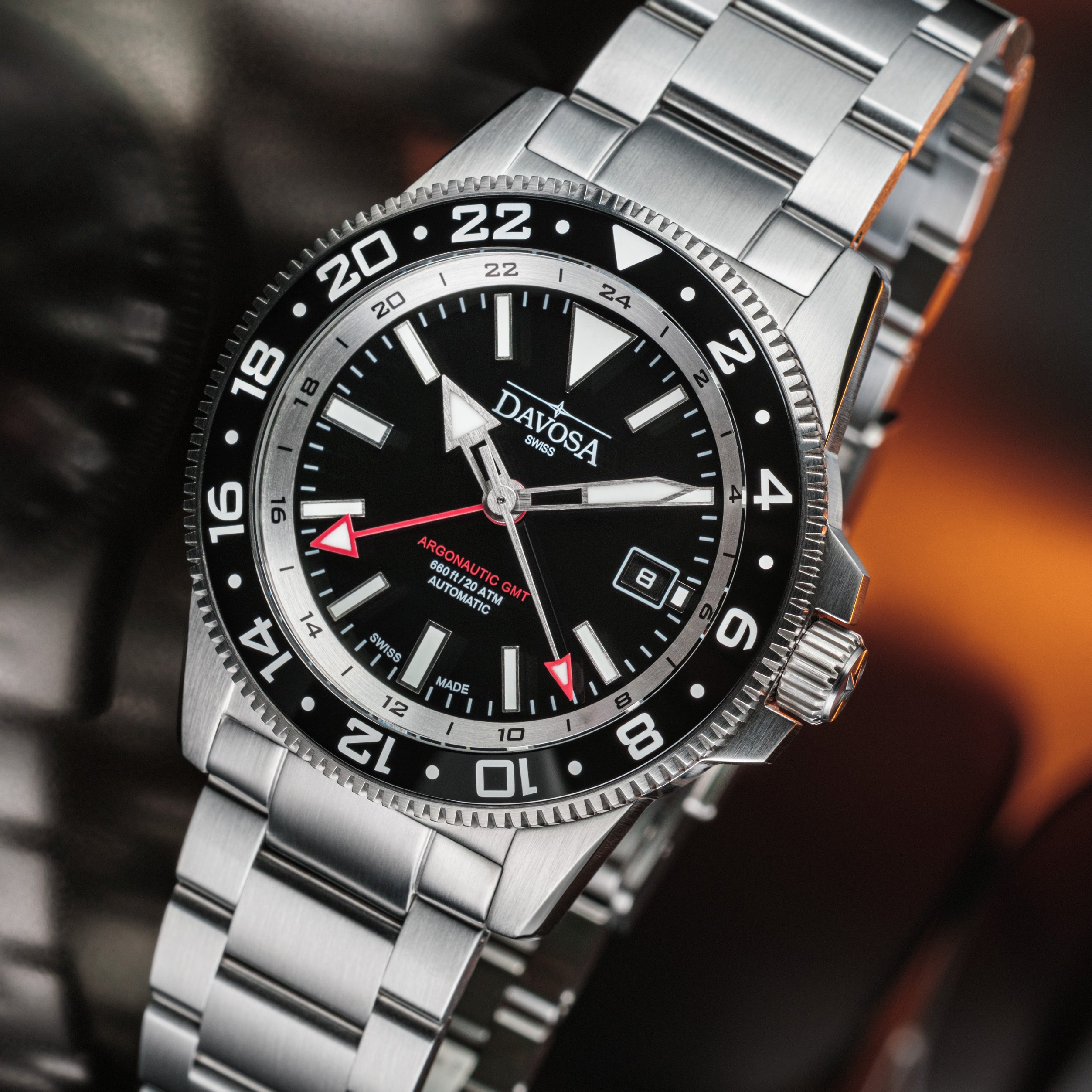 DAVOSA Argonautic World Traveller | Black GMT Watch | 161.542.50 GMT Davosa USA