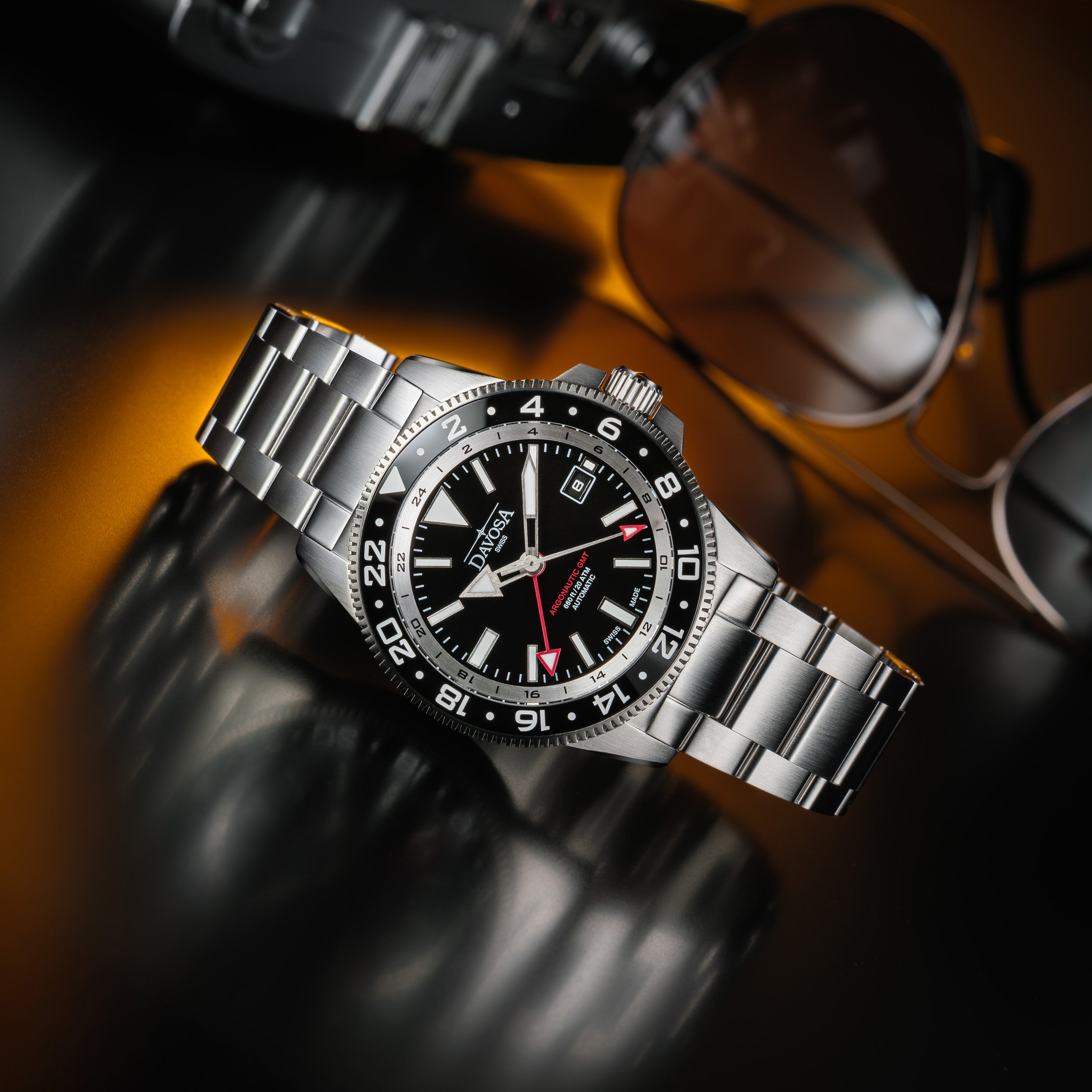 DAVOSA Argonautic World Traveller | Black GMT Watch | 161.542.50 GMT Davosa USA