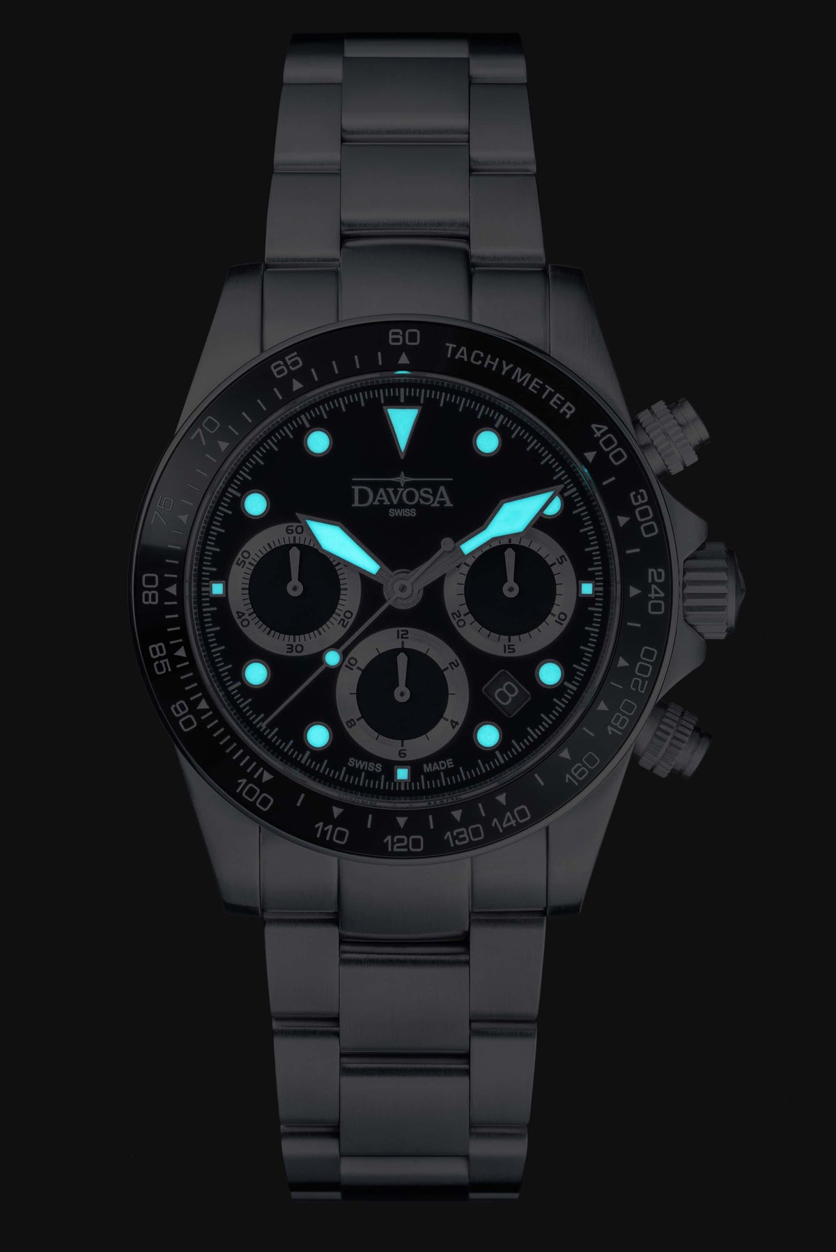 Ternos Professional Chronograph in Black Dial with TriaLink Bracelet Ref. 161.543.50 Chronograph DAVOSA Swiss