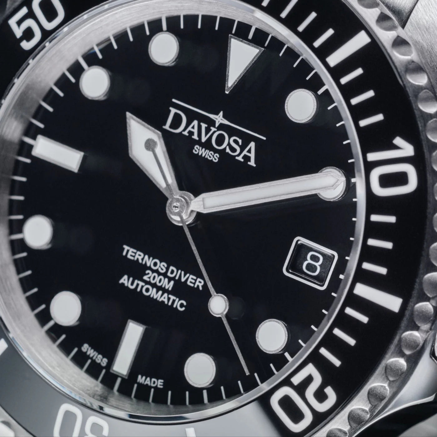 Ternos Ceramic Automatic 200m Swiss-Made Black Unisex Diver Watch 161.550.50 No Loupe Diver Davosa USA Official Distributor. Prices are Final. Tax & duties included.