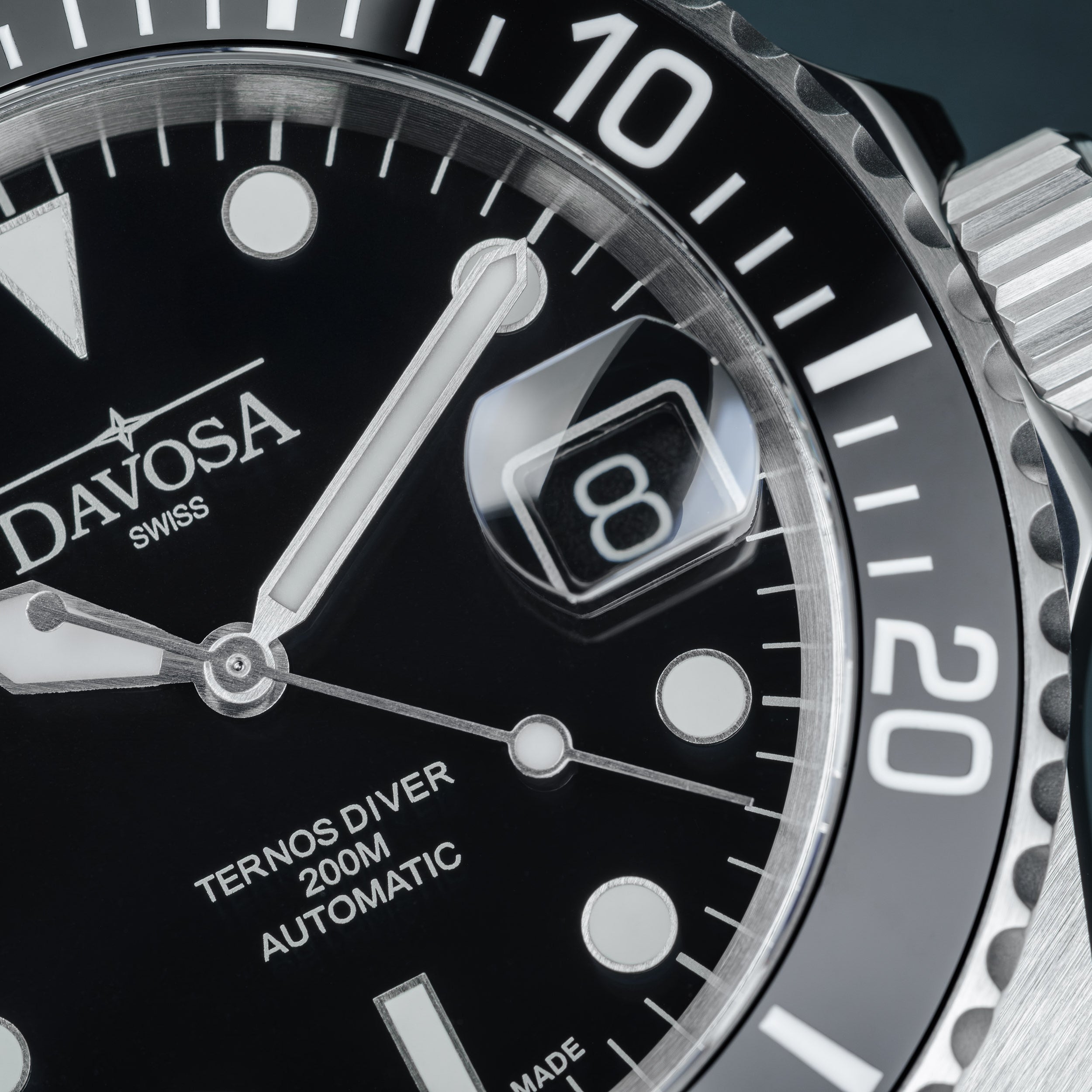 Ternos Ceramic Automatic 200m Swiss-Made Black Unisex Diver Watch 161.552.50 With Loupe Diver Davosa USA Official Distributor. Prices are Final. Tax & duties included.