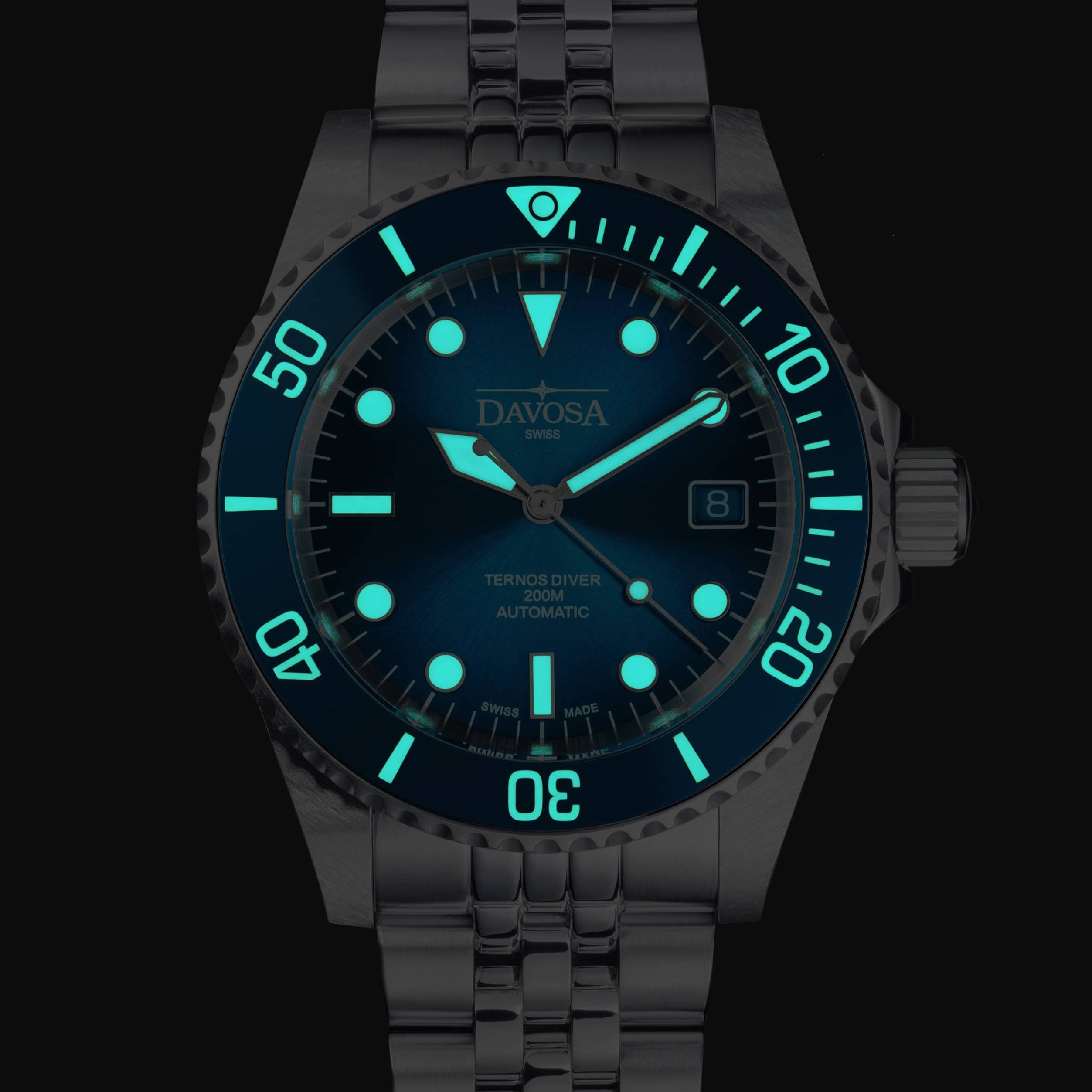 Ternos Diver "Blue Lagoon" Special Edition Automatic 40mm - Only 200 Pieces Worldwide - 161.554.04 with Pentalink Watches Davosa USA Official Distributor. Prices are Final. Tax & duties included.