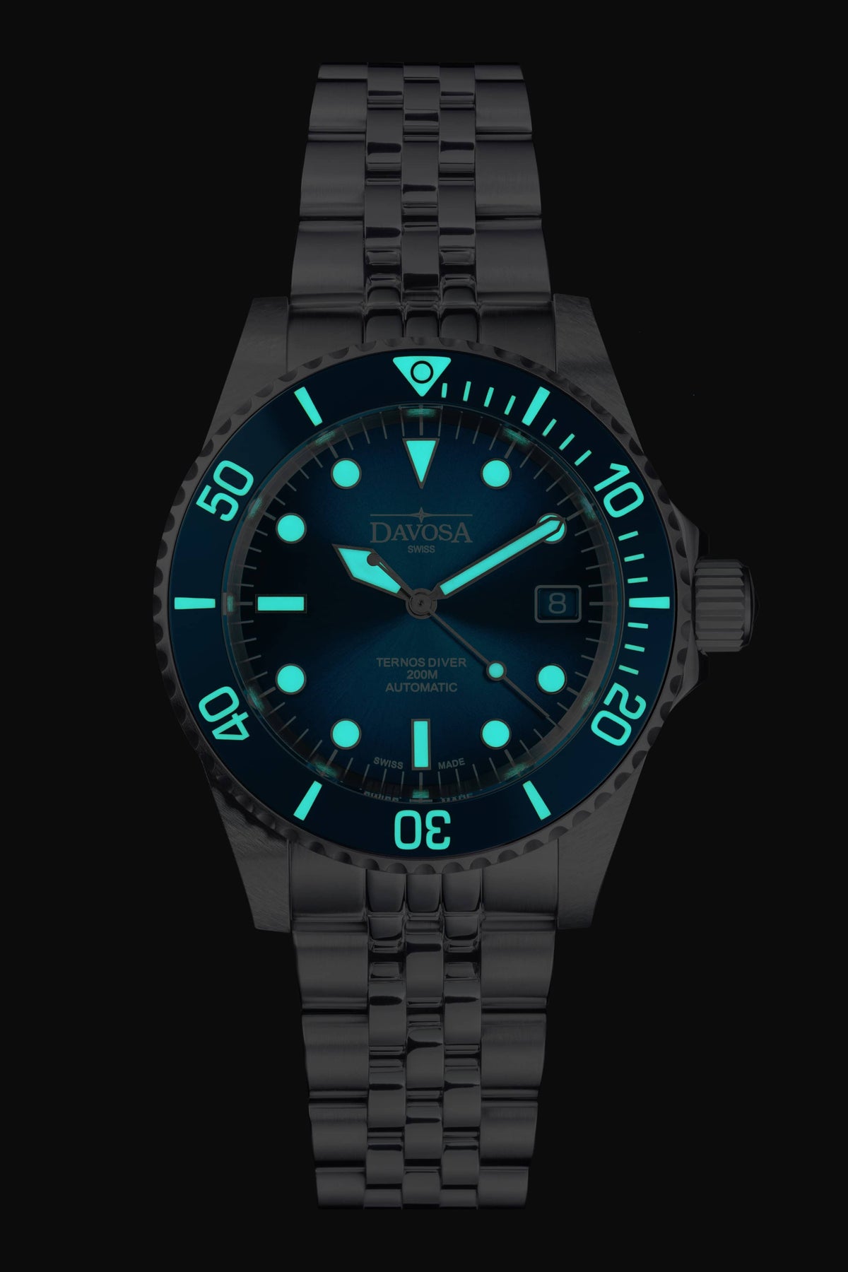 Ternos Diver "Blue Lagoon" Special Edition Automatic 40mm - Only 200 Pieces Worldwide - 161.554.04 with Pentalink Watches DAVOSA Swiss