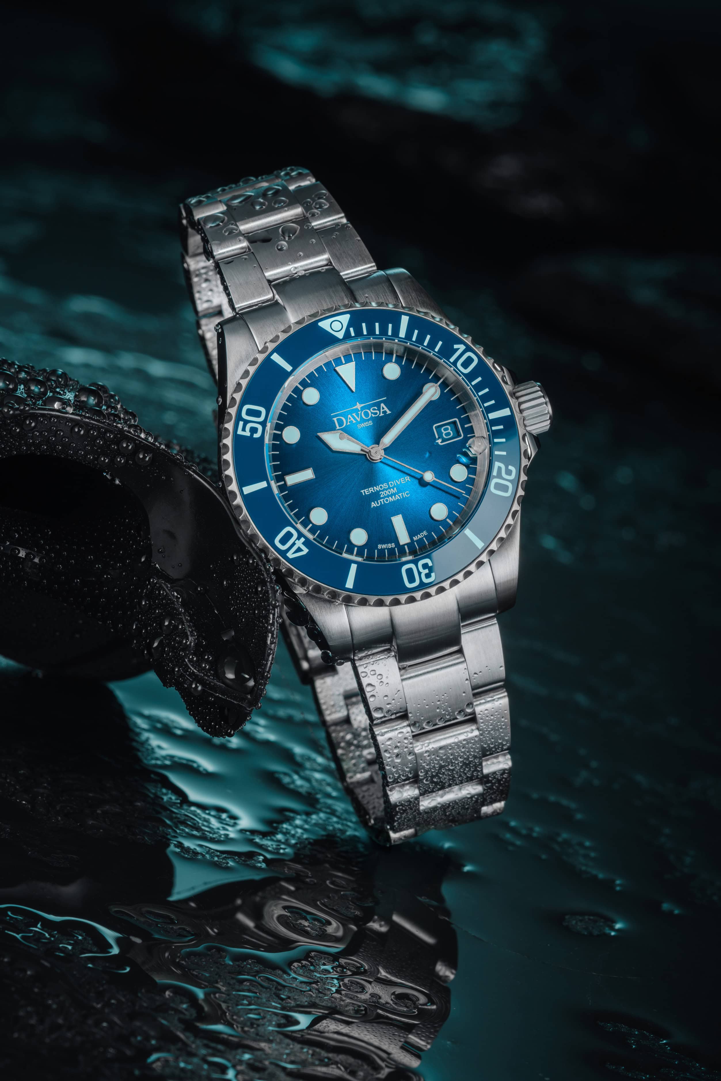Ternos Diver "Blue Lagoon" Special Edition Automatic 40mm - Only 200 Pieces Worldwide - 161.554.40 with Trialink Watches Davosa USA Official Distributor. Prices are Final. Tax & duties included.
