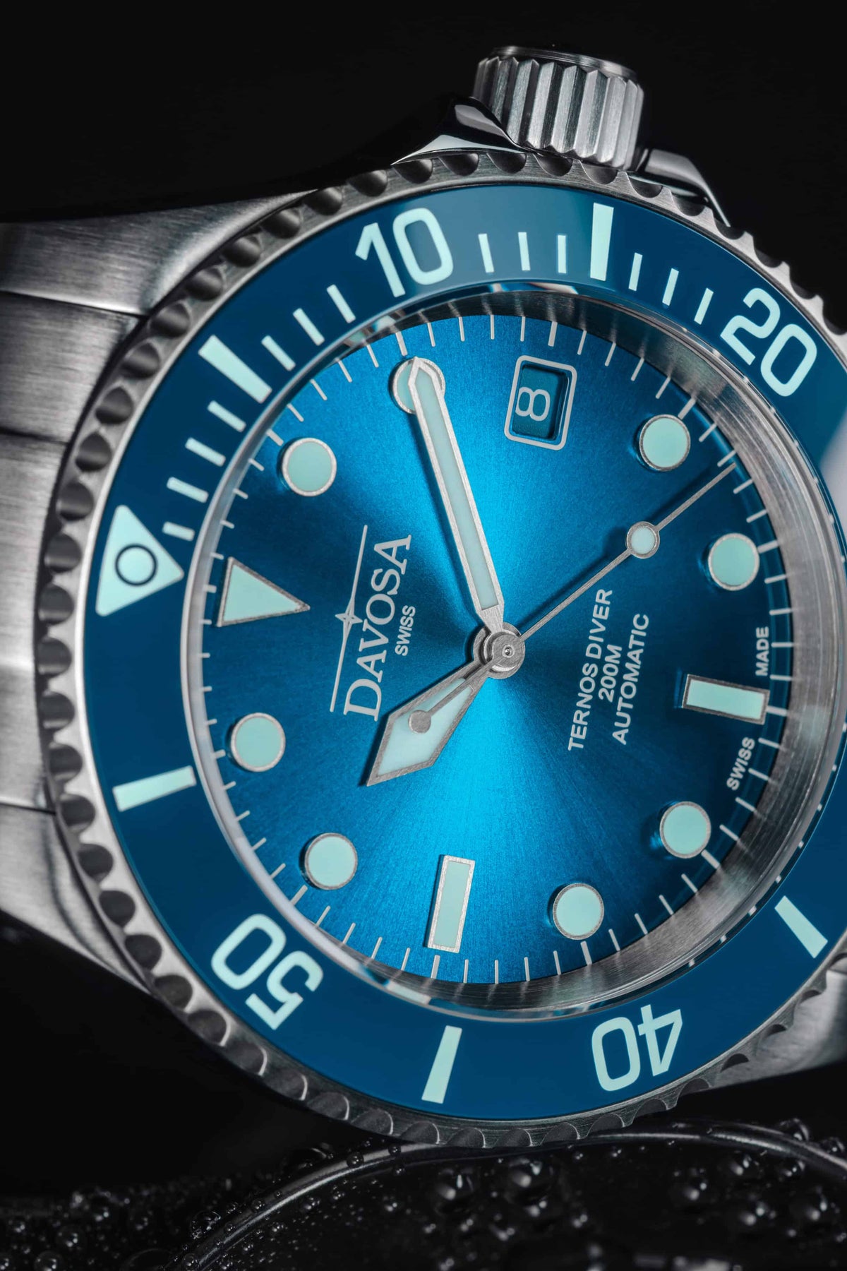 Ternos Diver "Blue Lagoon" Special Edition Automatic 40mm - Only 200 Pieces Worldwide - 161.554.40 with Trialink Watches DAVOSA Swiss