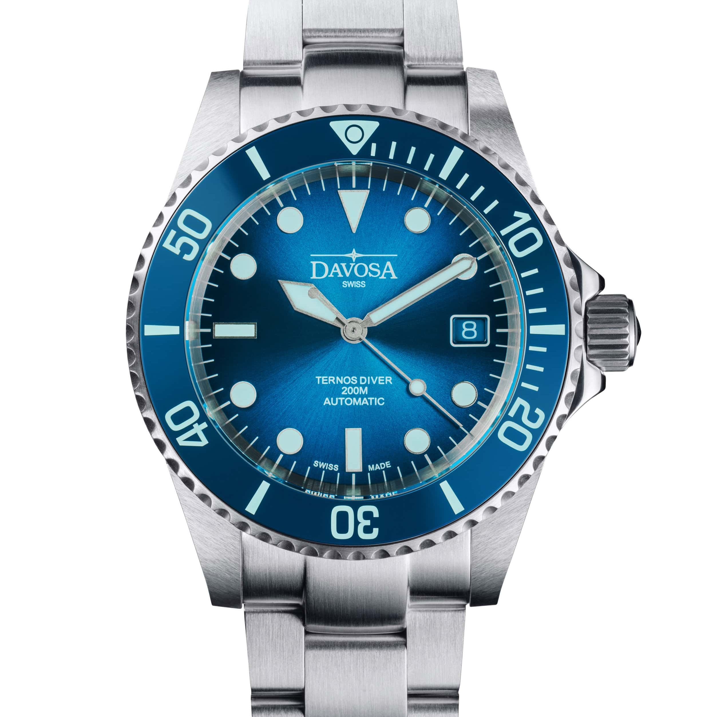 Ternos Diver "Blue Lagoon" Special Edition Automatic 40mm - Only 200 Pieces Worldwide - 161.554.40 with Trialink Watches Davosa USA Official Distributor. Prices are Final. Tax & duties included.
