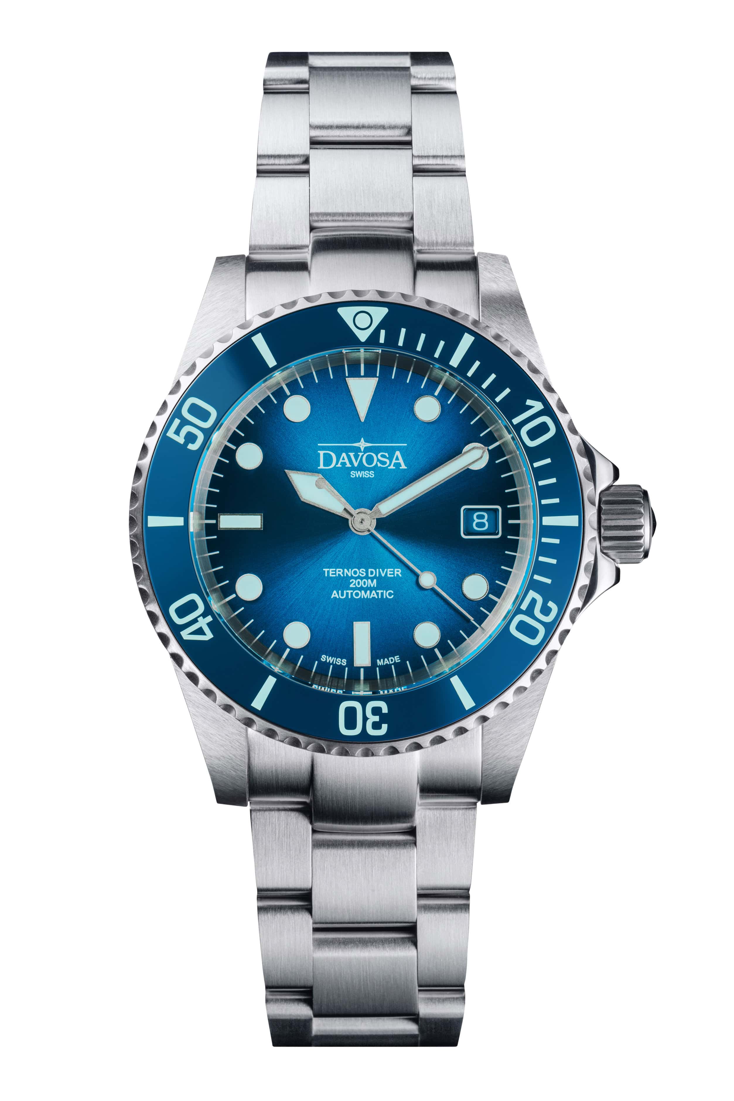 Ternos Diver "Blue Lagoon" Special Edition Automatic 40mm - Only 200 Pieces Worldwide - 161.554.40 with Trialink Watches Davosa USA Official Distributor. Prices are Final. Tax & duties included.