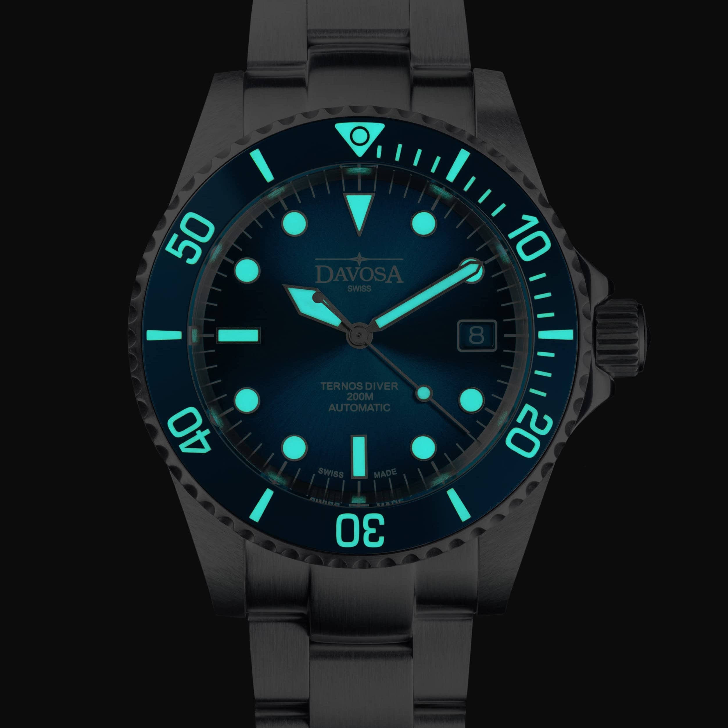 Ternos Diver "Blue Lagoon" Special Edition Automatic 40mm - Only 200 Pieces Worldwide - 161.554.40 with Trialink Watches Davosa USA Official Distributor. Prices are Final. Tax & duties included.