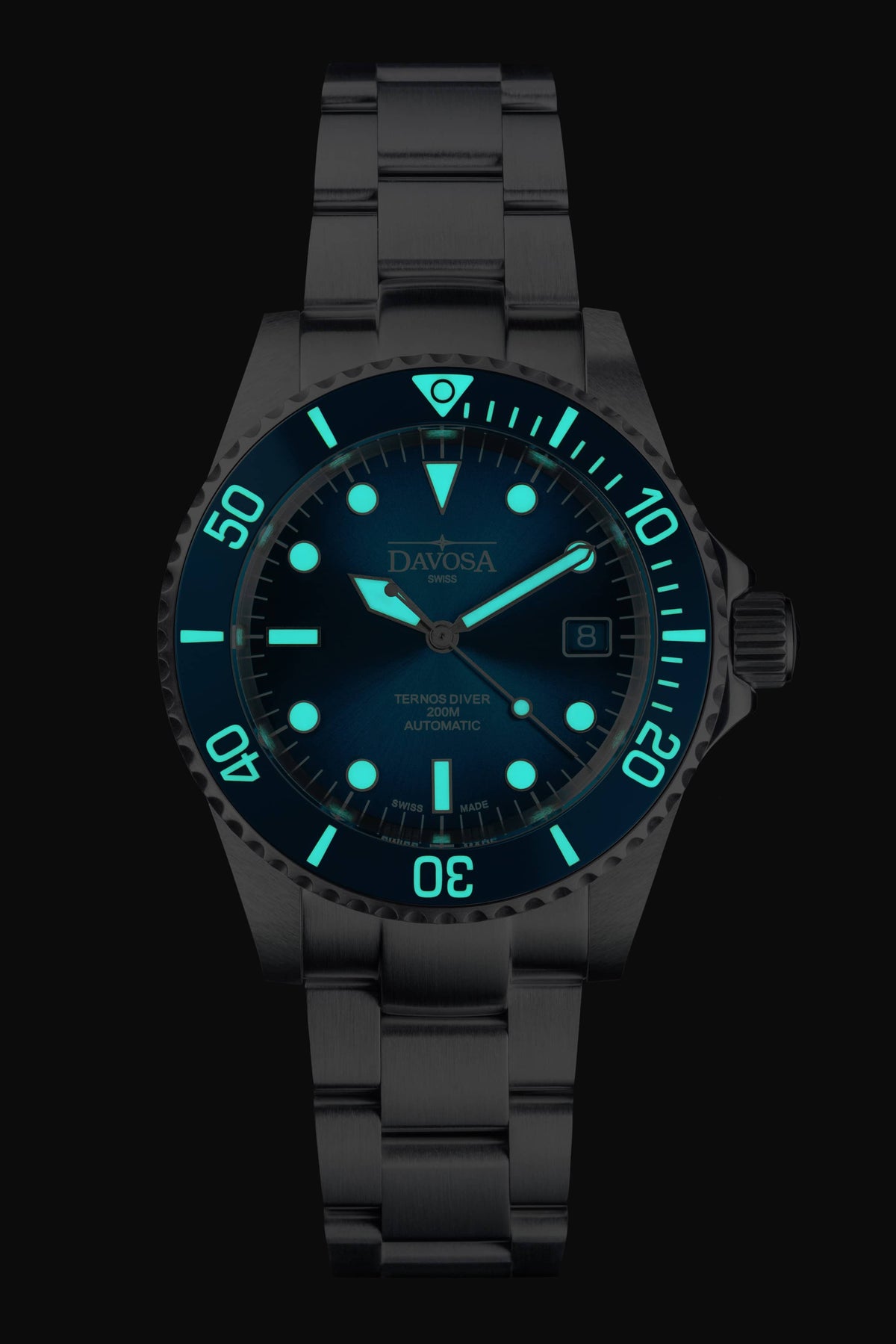 Ternos Diver "Blue Lagoon" Special Edition Automatic 40mm - Only 200 Pieces Worldwide - 161.554.40 with Trialink Watches DAVOSA Swiss