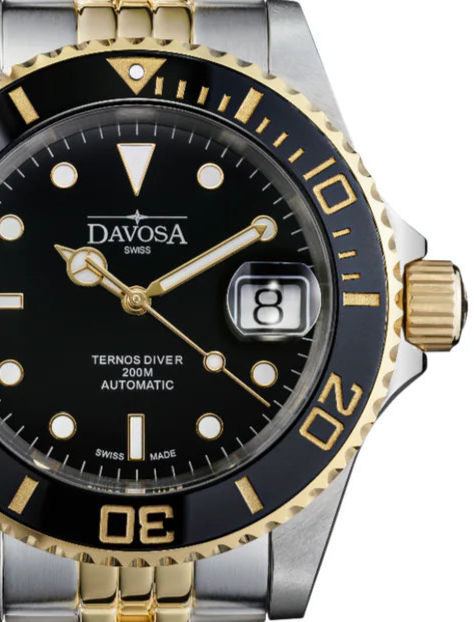 Ternos Ceramic Automatic Swiss-Made PVD Gold Diver Watch 16155503 Diver Davosa USA Official Distributor. Prices are Final. Tax & duties included.